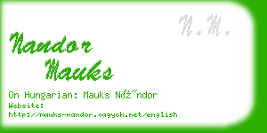 nandor mauks business card